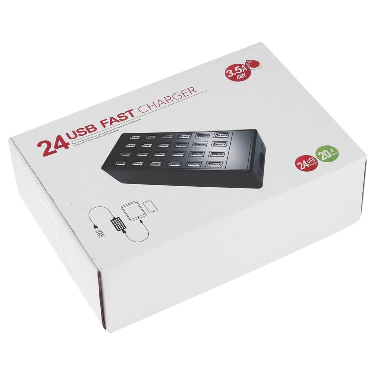 100W 24ポートUSB急速充電ステーション スマート充電器 LEDインジケーター付き AC 100-240V、米国プラグ、100W 24ポートUSB米国プラグ