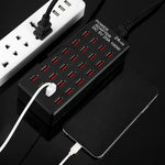 100W 24ポートUSB急速充電ステーション スマート充電器 LEDインジケーター付き AC 100-240V、米国プラグ、100W 24ポートUSB米国プラグ