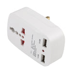 NK-823 2000W デュアルUSBトラベル充電器 電源アダプターソケット、UKプラグ