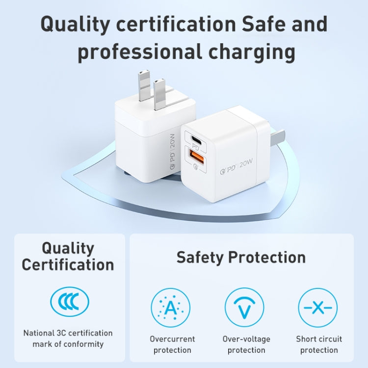 MOMAX UM36 PD 20W USB-C / Type-C + USB 急速充電パワーアダプター、CNプラグ、UM36