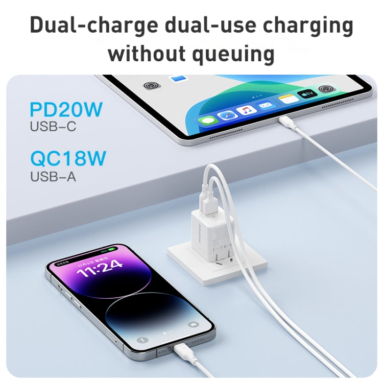 MOMAX UM36 PD 20W USB-C / Type-C + USB 急速充電パワーアダプター、CNプラグ、UM36