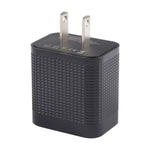 PD 20W USB-C/Type-C＋QC 3.0 USBポート チェック柄トラベル充電器、USプラグ、USプラグ（ブラック）