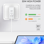 LDNIO A4403C 30W PD + Auto-id 折りたたみ式急速トラベル充電器 1m マイクロUSBケーブル付き、EUプラグ、マイクロUSBケーブル付き