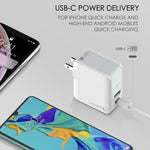 LDNIO A4403C 30W PD + Auto-id 折りたたみ式急速トラベル充電器 1m マイクロUSBケーブル付き、EUプラグ、マイクロUSBケーブル付き
