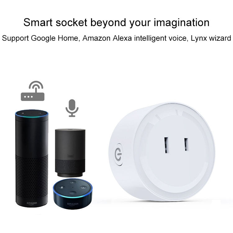 10A 丸型 WiFi ミニプラグ APPリモコン タイマー スマートソケット、Alexa＆Google Home対応、AC 100-240V、JP / USプラグ