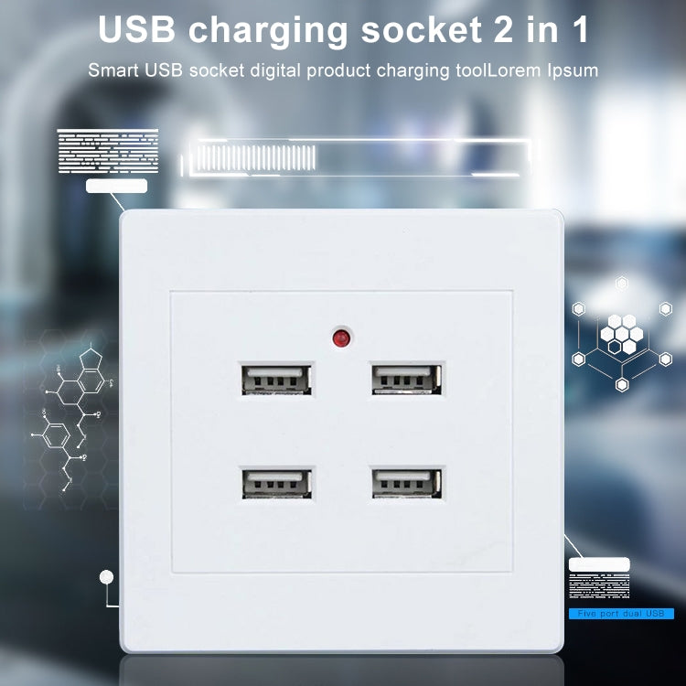 5V 3.1A 4ポートUSB壁充電器アダプタドックステーションソケット電源パネル 36V入力 4ポートUSB 2.0