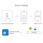 WS-US-02 EWeLink APP＆タッチコントロール 2A 2ギャング 強化ガラスパネル スマート壁スイッチ、AC 90V-250V、USプラグ、2ギャング