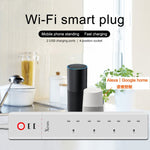 USBポート2個＋UKプラグジャック4個 WiFiリモートコントロールスマート電源ソケット Alexa＆Google Home対応、ケーブル長さ：1.8m、AC 90-265V、UKプラグ、USB4個＋UKプラグ3個(UKプラグ)
