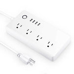 USBポート4個＋USプラグジャック4個 WiFiリモートコントロールスマート電源ソケット Alexa＆Google Home対応、AC 110-240V、USプラグ、USB4個＋USプラグ4個(USプラグ)