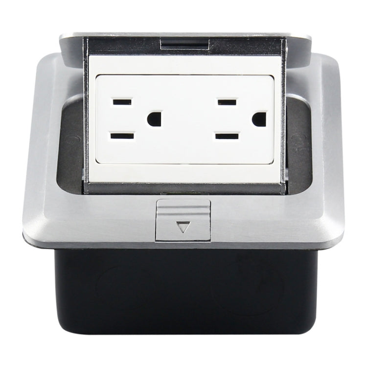 Hidden Pop-up Aluminum Alloy Computer Floor Socket with Cover Bottom Box, US Plug