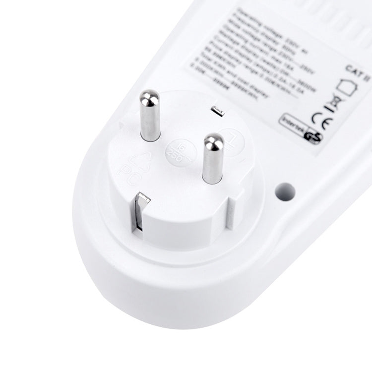 AC 230V 50Hz 最大16A LCD表示エネルギーメーター ワット ボルト 電圧 電力アナライザー 自動電力監視アナライザー 電源、EUプラグ、AC 230V EUプラグ