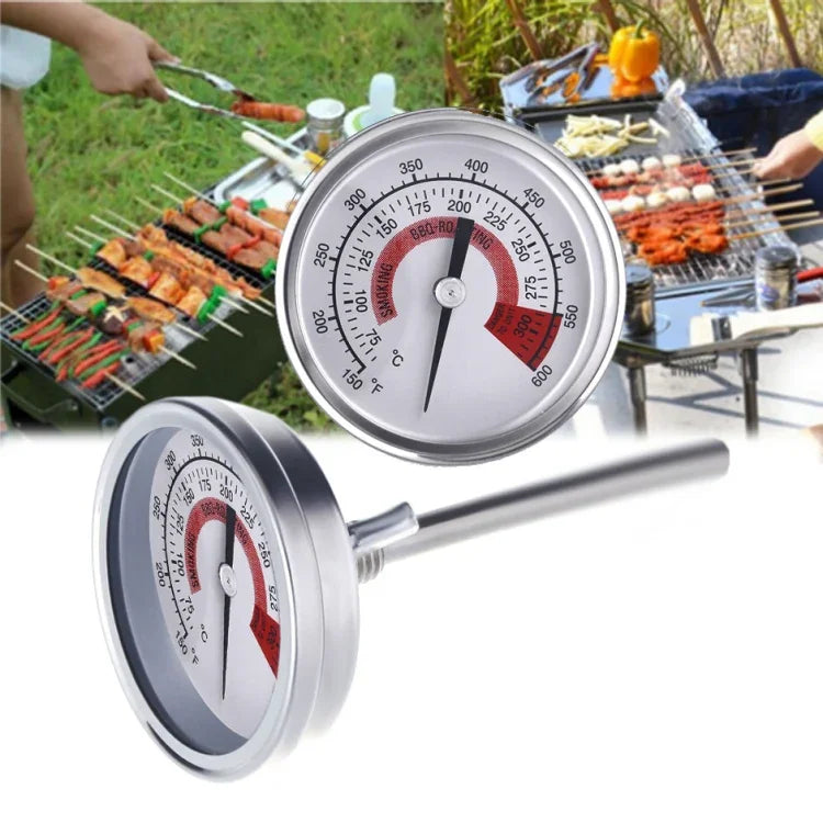 ステンレス製オーブン温度計 BBQスモーカーピットグリルバイメタル温度計 温度計測器 デュアルディスプレイ＆防曇ガラス付き、WSS-411
