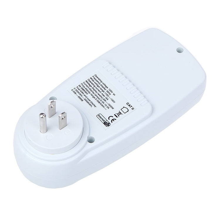 AC 120V 60Hz 最大15A LCD表示電力メーター エネルギー ワット アンペア ボルト 電力使用量モニターアナライザー、USプラグ、AC 120V USプラグ