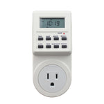 AC 120V スマートホームプラグイン LCD表示時計 夏時間機能 12/24時間切替タイマースイッチソケット、USプラグ、AC 120V USプラグ
