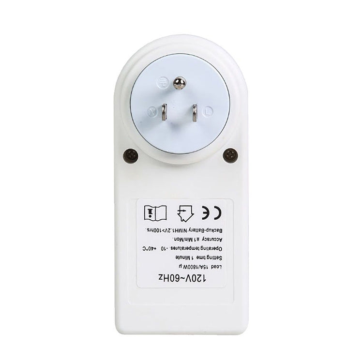 AC 120V スマートホームプラグイン LCD表示時計 夏時間機能 12/24時間切替タイマースイッチソケット、USプラグ、AC 120V USプラグ