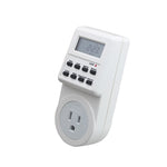 AC 120V スマートホームプラグイン LCD表示時計 夏時間機能 12/24時間切替タイマースイッチソケット、USプラグ、AC 120V USプラグ