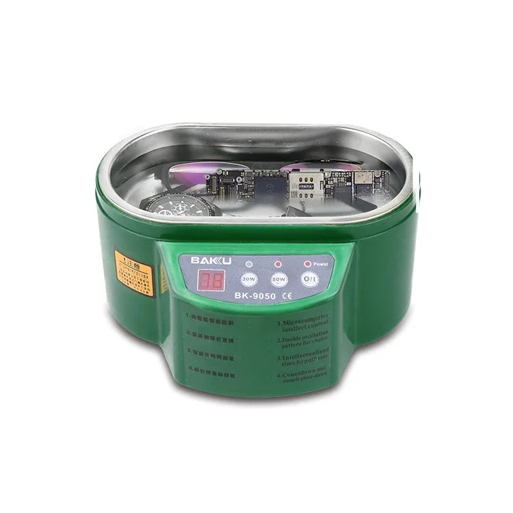 BAKU BK-9050 30W / 50W 調整可能 0.6L LCDディスプレイ超音波クリーナー、AC 220V、BK-9050 30W / 50W 0.6L 220V グリーン、BK-9050 30W / 50W 0.6L 220V ホワイト