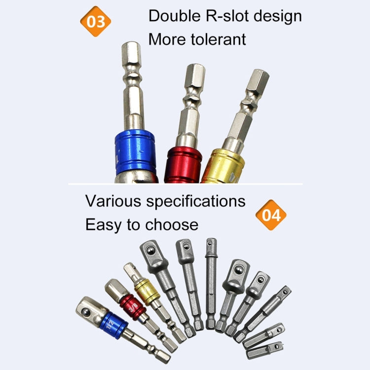 3個セット ソケットビット延長バー 六角軸アダプター ドリルナットドライバーパワードリルビット（1/4、3/8、1/2インチ）、長さ：50mm、長さ：50mm