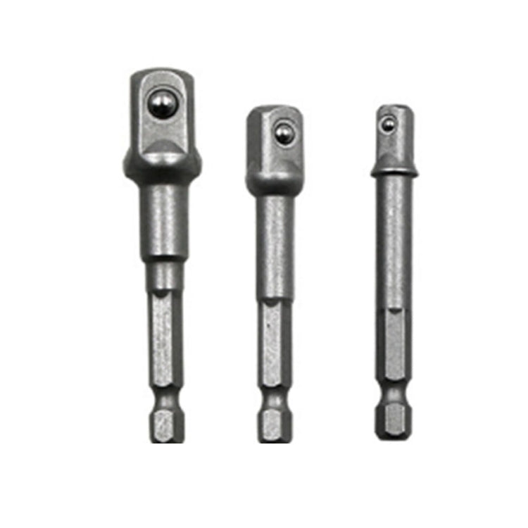 3個セット ソケットビット延長バー 六角軸アダプター ドリルナットドライバーパワードリルビット（1/4、3/8、1/2インチ）、長さ：65-73mm、3個セット 長さ：65-73mm