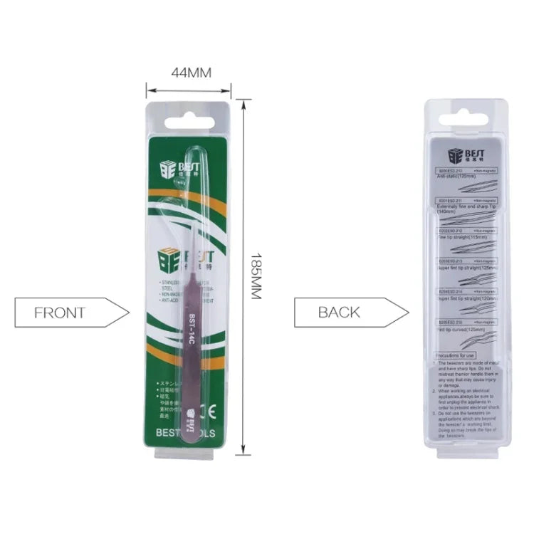 BEST BST-10C 超極細ポイント カラー眉毛用ピンセット BST-10C