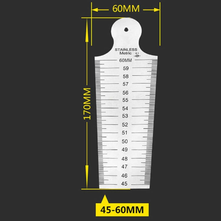 くさび形シックネスゲージ 45-60mm ステンレス製定規検査テーパーゲージ メートル法・インチ法測定ツール、45-60mm メートル法・インチ法
