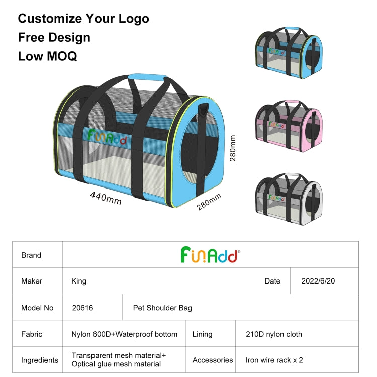 FUNADD ペット用トラベルキャリアバッグ ショルダー折りたたみトートバッグ、キャリアバッグ
