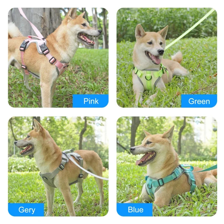FunAdd トラクションロープ 反射通気性ナイロンペットベスト 犬用ハーネス、サイズ：M、サイズ：M