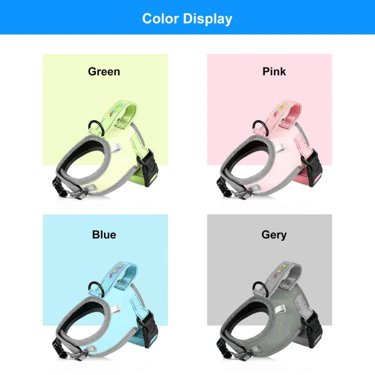 FunAdd トラクションロープ 反射通気性ナイロンペットベスト 犬用ハーネス、サイズ：S、サイズ：S