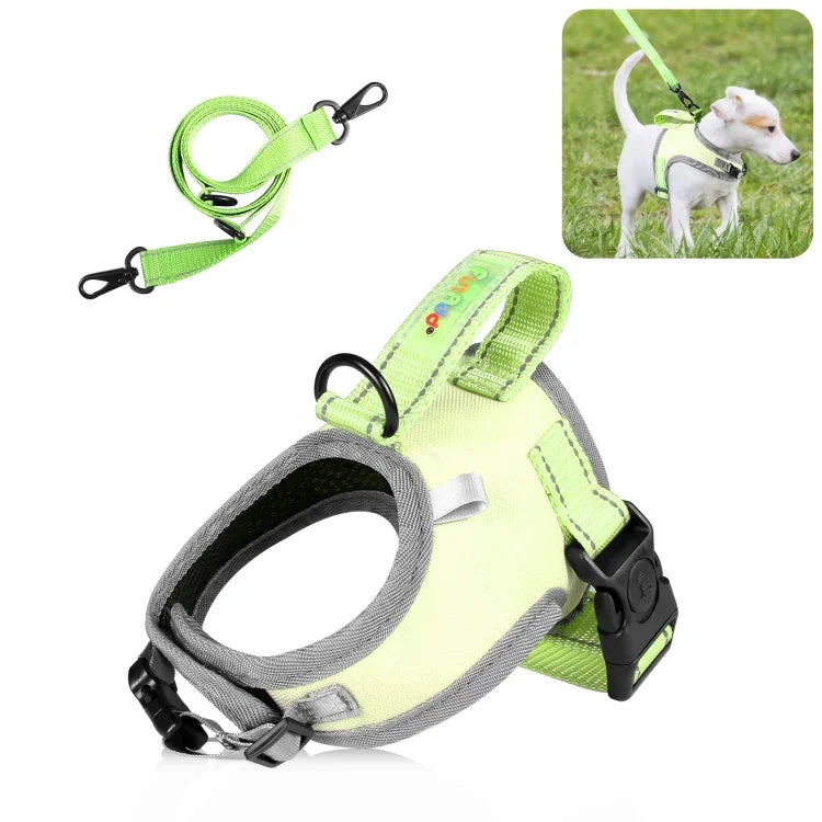FunAdd トラクションロープ 反射通気性ナイロンペットベスト 犬用ハーネス、サイズ：S、サイズ：S