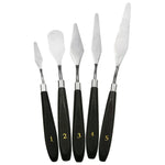 5イン1 QST EXPRESS アート用品 ペイントトーニング ステンレス製スクレーパー、5イン1（ブラック）