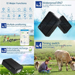 RF-V34 羊 牛 家畜 IP67 防水 ソーラー GSM GPS WiFi トラッキング 固定底板なし、音声監視＆取り外し防止アラーム＆SOS対応、GPS WiFi トラッキング