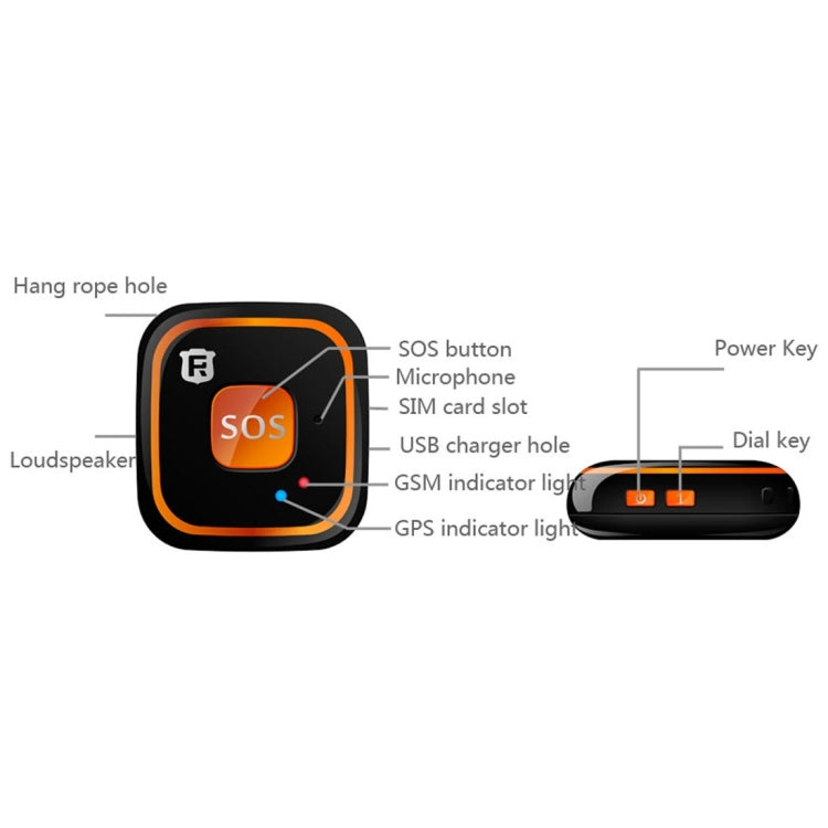 REACHFAR V28 ネックレス型 GSM ミニ LBS WiFi AGPSトラッカー SOSコミュニケーター RF-V28