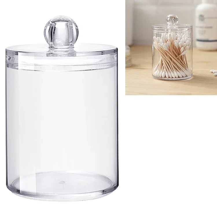 透明丸型プラスチック化粧品ボックス 綿棒収納ボックス 綿棒用ボックス