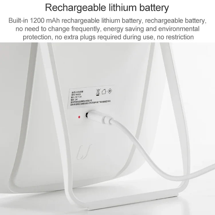 オリジナル Xiaomi Youpin Jordan&Judy LEDライト付きメイクアップミラー 携帯用折りたたみ式美容ドレッシングミラーテーブルランプ