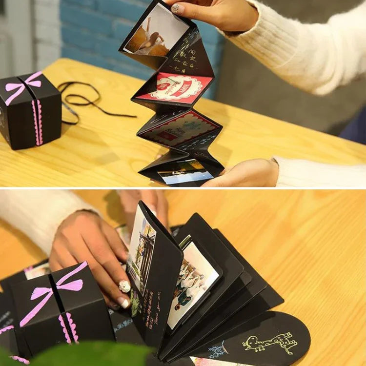 クリエイティブDIY手作りフォトアルバム 記念本 サプライズ爆発ギフトボックス、完成品＋PVC版、手作りフォトアルバム