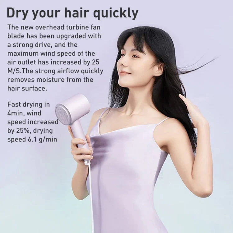 オリジナル Xiaomi Mijia H301 マイナスイオン速乾電気ヘアドライヤー USプラグ H301（グリーン）、H301（パープル）