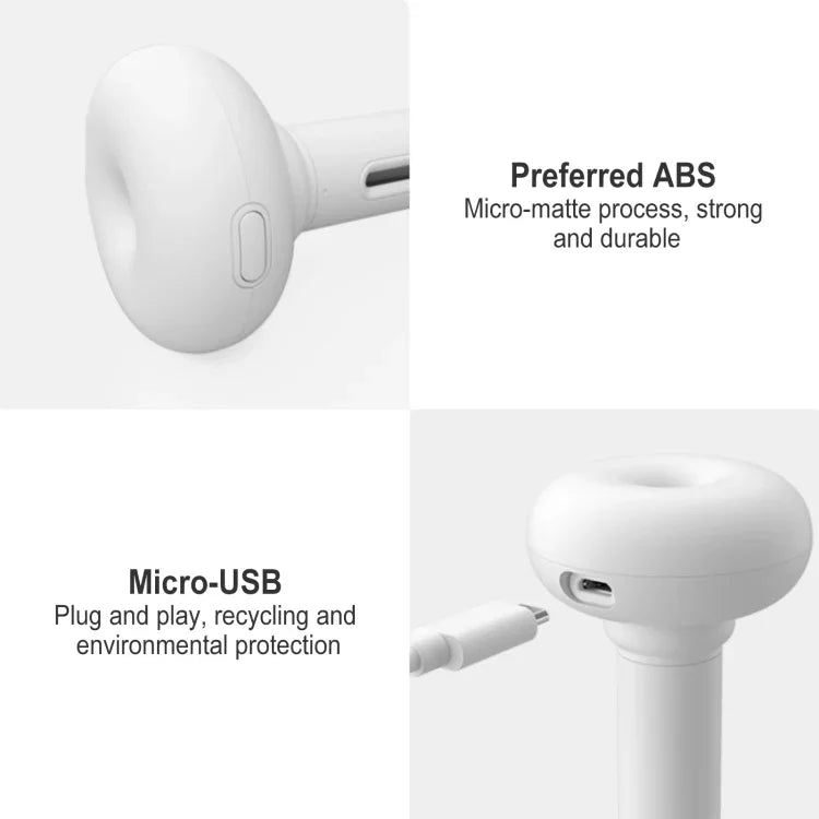 オリジナルXiaomi JISULIFE携帯用デスクトップUSBミニ静音ドーナツ加湿器、アップグレードバージョン、USBドーナツ加湿器