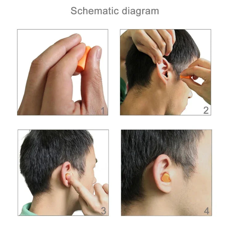 10ペア 無毒オレンジソフトメモリーフォーム素材 睡眠用耳栓