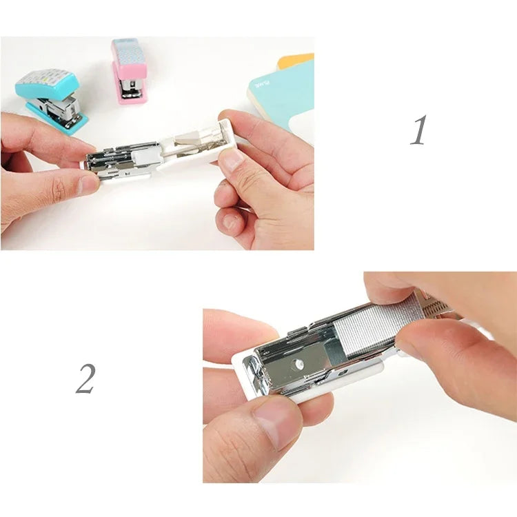 Deli クリエイティブ文具 幾何学ステープラー カラフルファッションステープラー 学校・オフィス用品 小型、サイズ：4.9*2.2cm、ランダムカラー配送、4.9x2.2cm