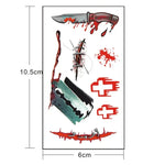 10個入り S-299 ハロウィンテラー 傷口 リアルな血液 傷跡 一時的タトゥーステッカー, S-299/10個