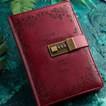 B6 Retro PU Cover Notebook Diary Book with Password Lock