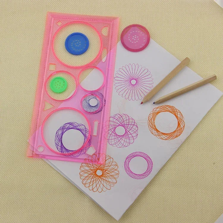 10個クリエイティブミリオンフラワー定規幾何学学習定規描画ツール固定学生絵画セットクリエイティブ、ランダムカラー配送、ミリオンフラワー