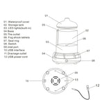 100ml クリエイティブ花瓶型アロマテラピーマシン 3Dガラス加湿器 自動アルコールスプレー付き カラフルLEDランプ搭載 3Dガラス加湿器