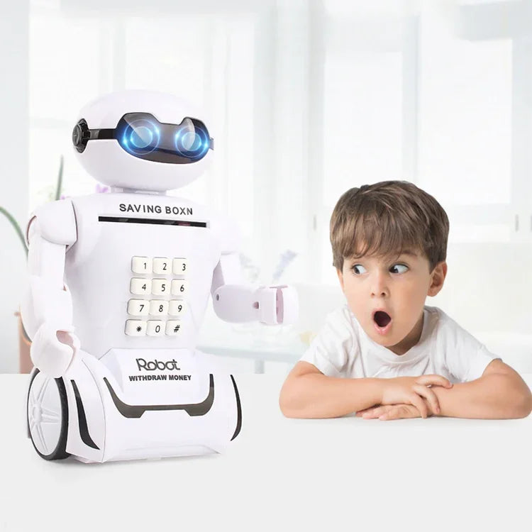 多機能ロボット貯金箱デスクランプコードマネーボックス子供用、ロボットバンク