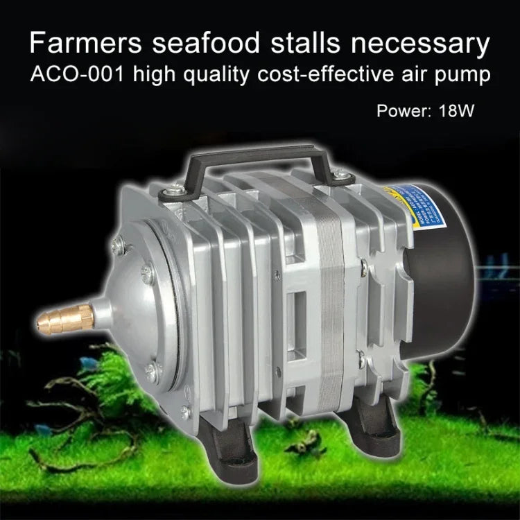 ACO-001 18W 38L/分 電磁式エアポンプ コンプレッサー シーフード水槽 酸素供給エアフロースプリッター USプラグ ACO-001