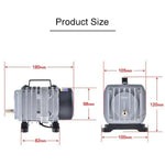 ACO-004 58W 75L/分 電磁式エアポンプコンプレッサー 海産物水槽用酸素供給エアフロースプリッター、USプラグ、ACO-004