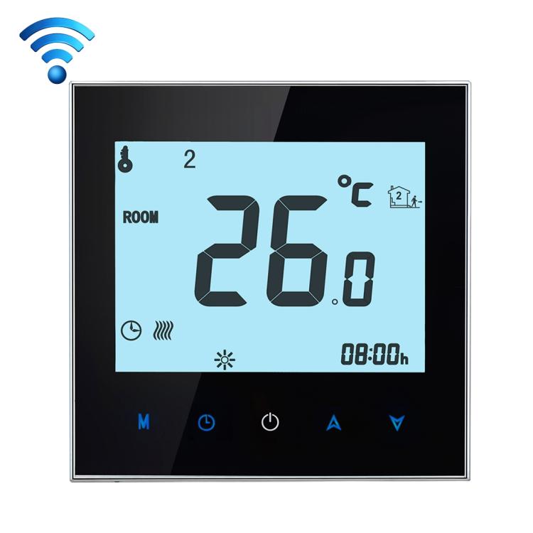 BHT-1000-GA-WIFI 3A負荷水加熱型タッチLCDデジタルWiFi暖房室温調節器 時計/温度/期間/時間/週/暖房表示等, BHT-1000 3A (ブラック), BHT-1000 3A (ホワイト)