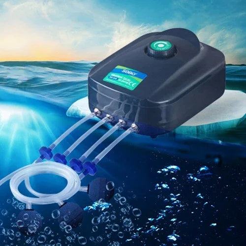 SOBO SB-988 12W 4口調節可能流量静音水槽用エアポンプ 魚水槽用酸素エアポンプ、SOBO SB-988