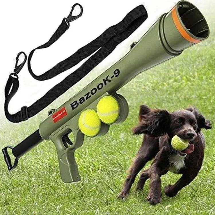 ペット犬用品 おもちゃ トレーニング 発射器 リモート スピード エイミング テニス 発射器、サイズ：52*19*9cm、テニス発射器