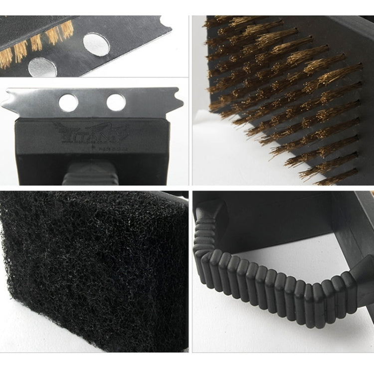 アウトドアバーベキュー用クリーニングブラシ キャンプピクニックBBQ銅線グリル 三機能一体型 直角銅線三角ブラシ、BBQ銅ブラシ